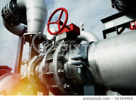 Industrial zone, Steel pipelines, valves and pumps Industrial zone, Steel pipelines, valves and pumps 30164469