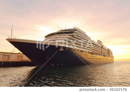 Gorgeous cruise ship at a dock 30165576