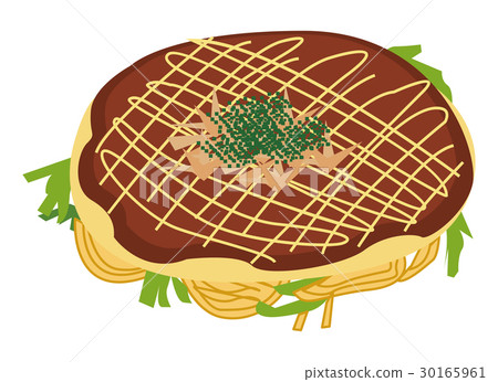 Hiroshima style okonomiyaki illustration 30165961