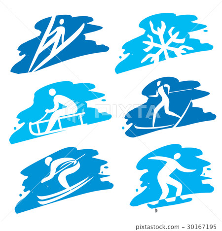 Winter Sport icons on the grunge background Winter Sport icons on the grunge background 30167195