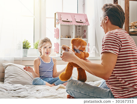 father and daughter play father and daughter play 30167353