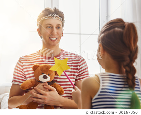 father and daughter play father and daughter play 30167356