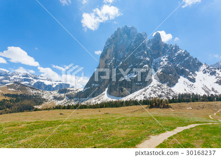 Italian dolomites landscape.Sassolungo peak Italian dolomites landscape.Sassolungo peak 30168237
