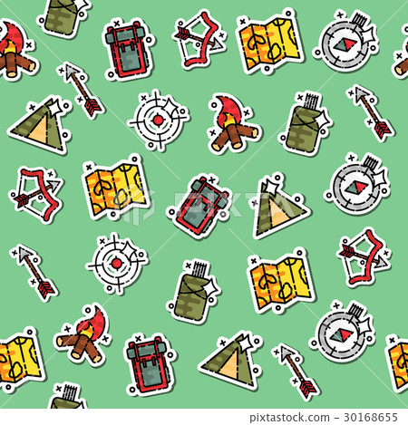 Hunting concept icons pattern 30168655