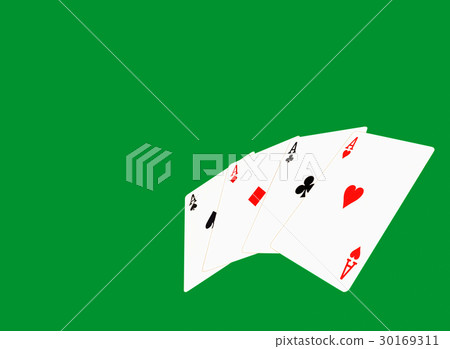 Four aces on green casino background. Four aces on green casino background. 30169311