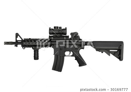 US Army weapon M4A1 carbine isolated on white 30169777