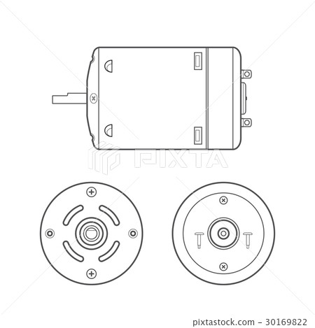 vector electric motor outline illustration. 30169822