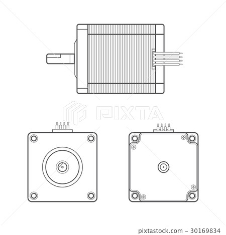 vector electric motor outline illustration. vector electric motor outline illustration. 30169834