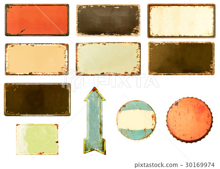 Collection of retro frame or signboard plates Collection of retro frame or signboard plates 30169974