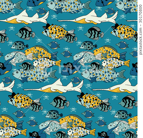 Vector underwater sea life seamless pattern - Stock Illustration ...