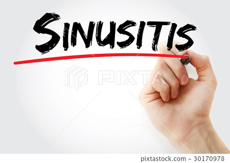 Hand writing sinusitis with marker 30170978