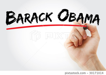 Hand writing Barack Obama with marker Hand writing Barack Obama with marker 30171014