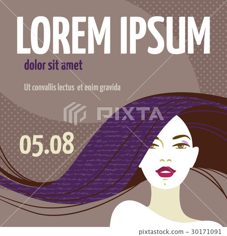 Design template with face of a beautiful woman Design template with face of a beautiful woman 30171091