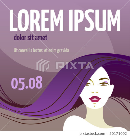 Design template with face of a beautiful woman Design template with face of a beautiful woman 30171092