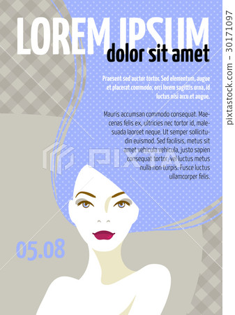 Design template with face of a beautiful woman Design template with face of a beautiful woman 30171097