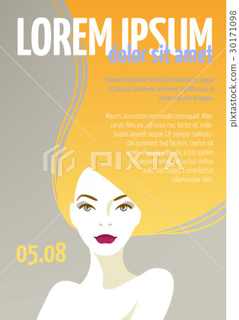 Design template with face of a beautiful woman Design template with face of a beautiful woman 30171098