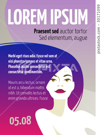 Design template with face of a beautiful woman  30171099