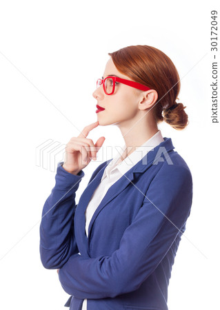 portrait of beautiful young woman in classic suit  30172049