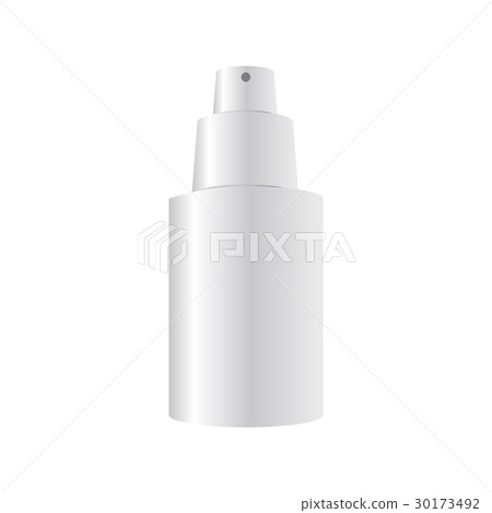 Realistic mock-up of a dispensering bottle for cream, serum, parfume and other cosmetics. Realistic mock-up of a dispensering bottle for cream, serum, parfume and other cosmetics. 30173492