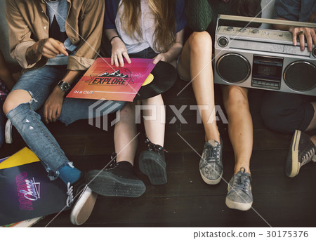 Radio Music Friends Unity Style Teens Casual Concept Radio Music Friends Unity Style Teens Casual Concept 30175376