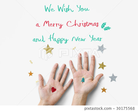 Merry Christmas and Happy New Year Family Holiday Festival Concept 30175568