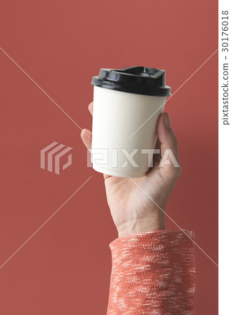 Human Hand Holding Coffee Cup Morning Drinks 30176018