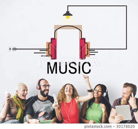 Music Audio Multimedia Headphone Concept Music Audio Multimedia Headphone Concept 30178020