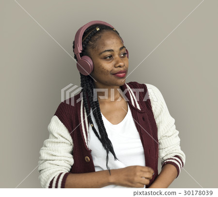 African Descent Girl Headphones Music African Descent Girl Headphones Music 30178039