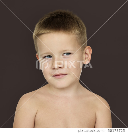 Caucasian Little Boy Bare Chested Smiling Caucasian Little Boy Bare Chested Smiling 30178725