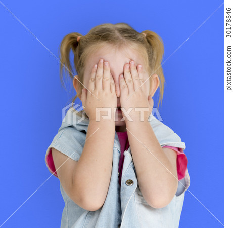 Little GIrl Human Hand Cover Playful Little GIrl Human Hand Cover Playful 30178846