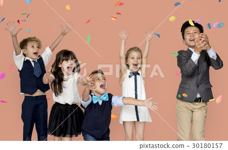 Children Smiling Happiness Friendship Togetherness Celebration Studio Portrait Children Smiling Happiness Friendship Togetherness Celebration Studio Portrait 30180157