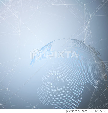 Dotted world globe with chemistry pattern Dotted world globe with chemistry pattern 30181562