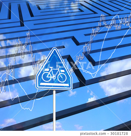 Road sign under the blue sky and stock investment Road sign under the blue sky and stock investment 30181728