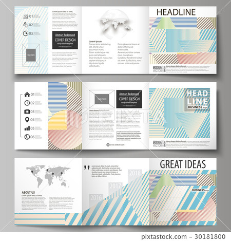 Set of business templates for tri fold square Set of business templates for tri fold square 30181800