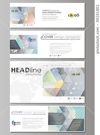Social media and email headers set, modern banners Social media and email headers set, modern banners 30181801