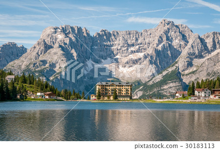 Lake Misurina in summer season, Dolomites, Italy. 30183113