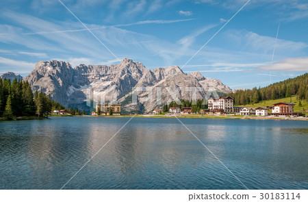 Lake Misurina in summer season, Dolomites, Italy. 30183114