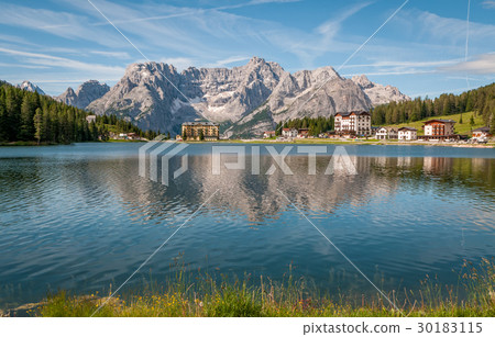 Lake Misurina in summer season, Dolomites, Italy. 30183115