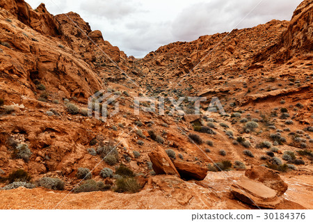 Scenic Landscape of Rock Formations in desert, USA 30184376
