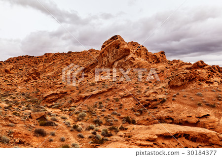 Scenic Landscape of Rock Formations in desert, USA 30184377