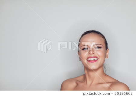 Portrait of beautiful smiling woman with make up Portrait of beautiful smiling woman with make up 30185662