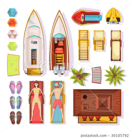 Beach Elements Top View 30185792