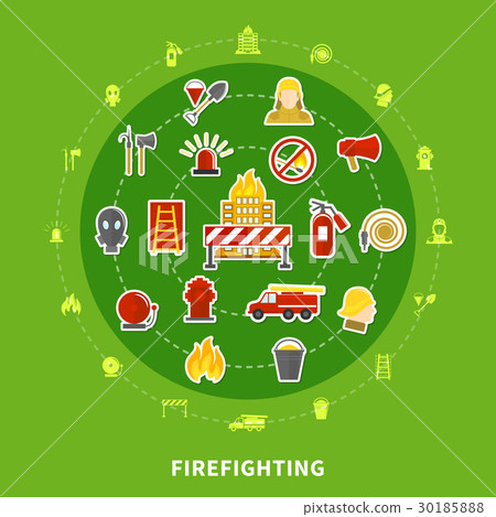 Firefighting Flat Concept - Stock Illustration [30185888] - PIXTA