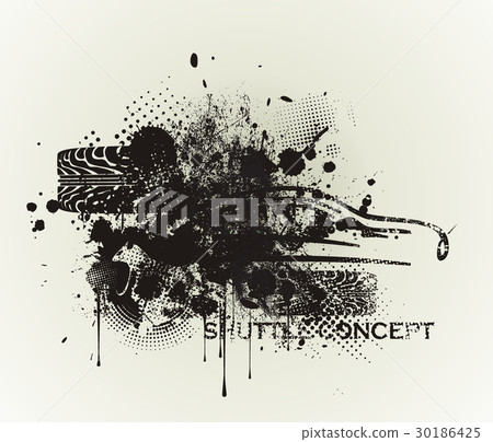 Grunge banner with car silhouette Grunge banner with car silhouette 30186425