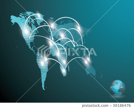 3d vector Light World map with pointer marks - Stock Illustration ...