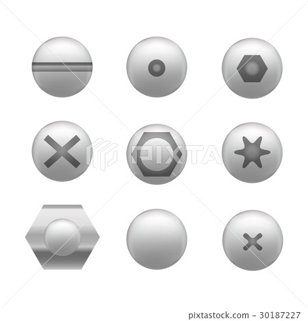 Realistic Screw Cap Icon Set Different Shapes Realistic Screw Cap Icon Set Different Shapes 30187227