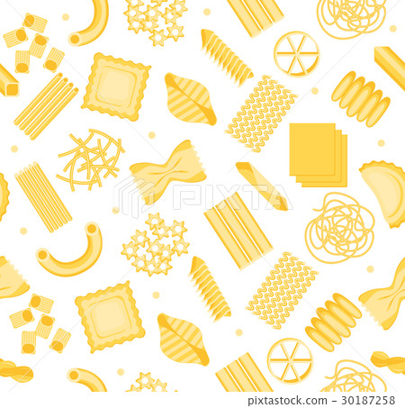 Pasta Pattern Background. Vector - Stock Illustration [30187258] - PIXTA