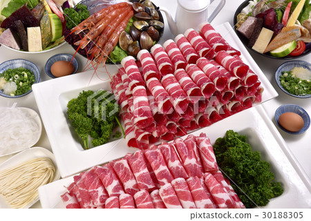 Hot pot, sliced meat, meat, beef, seafood, shrimp Hot pot, sliced meat, meat, beef, seafood, shrimp 30188305