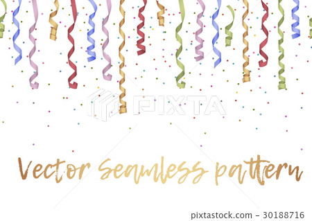 Curly golden paper ribbon pattern Curly golden paper ribbon pattern 30188716