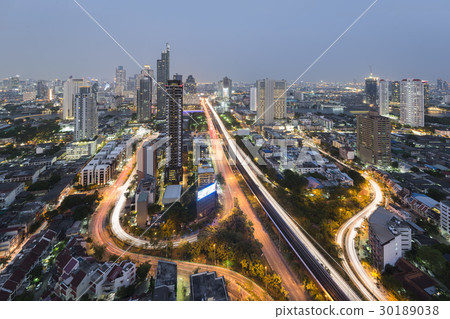 Aerial View of Taksin Bridge, Bangkok, Thailand Aerial View of Taksin Bridge, Bangkok, Thailand 30189038